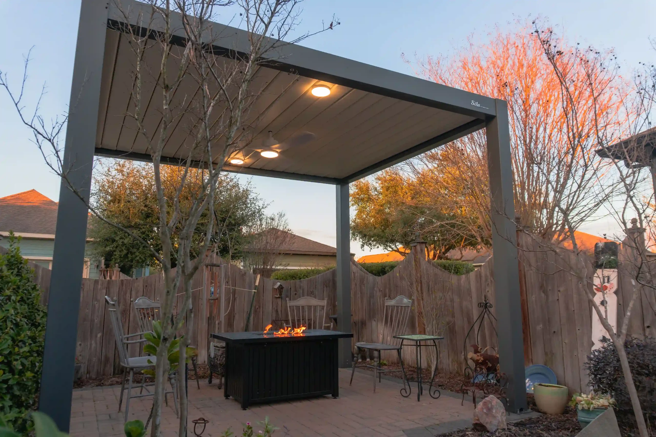 Side view of Sharon’s Backyard Lounge