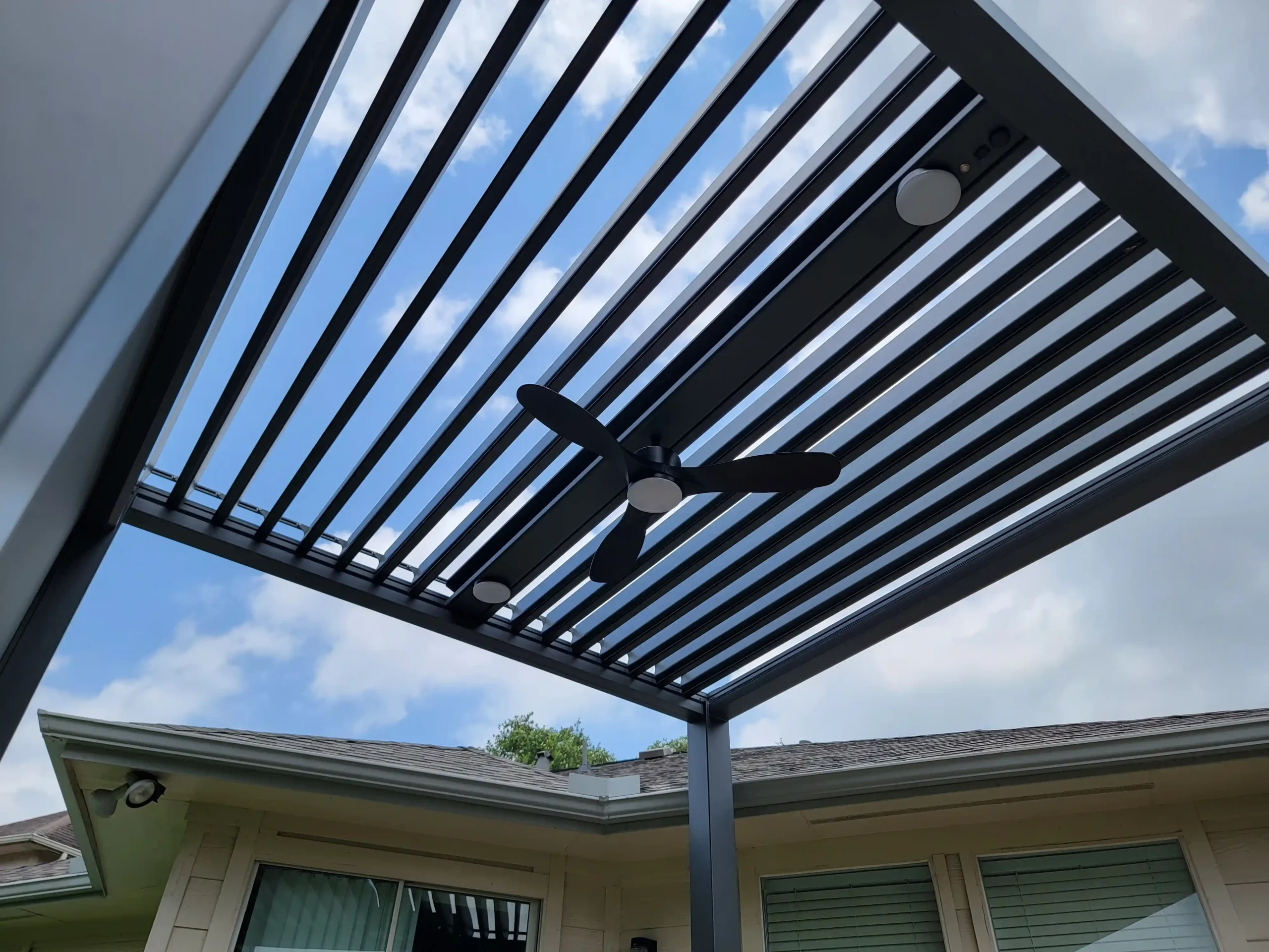 Dyson's Backyard Rest Area Solution Provided-Four Season Backyard Office” With Smart Louvers
