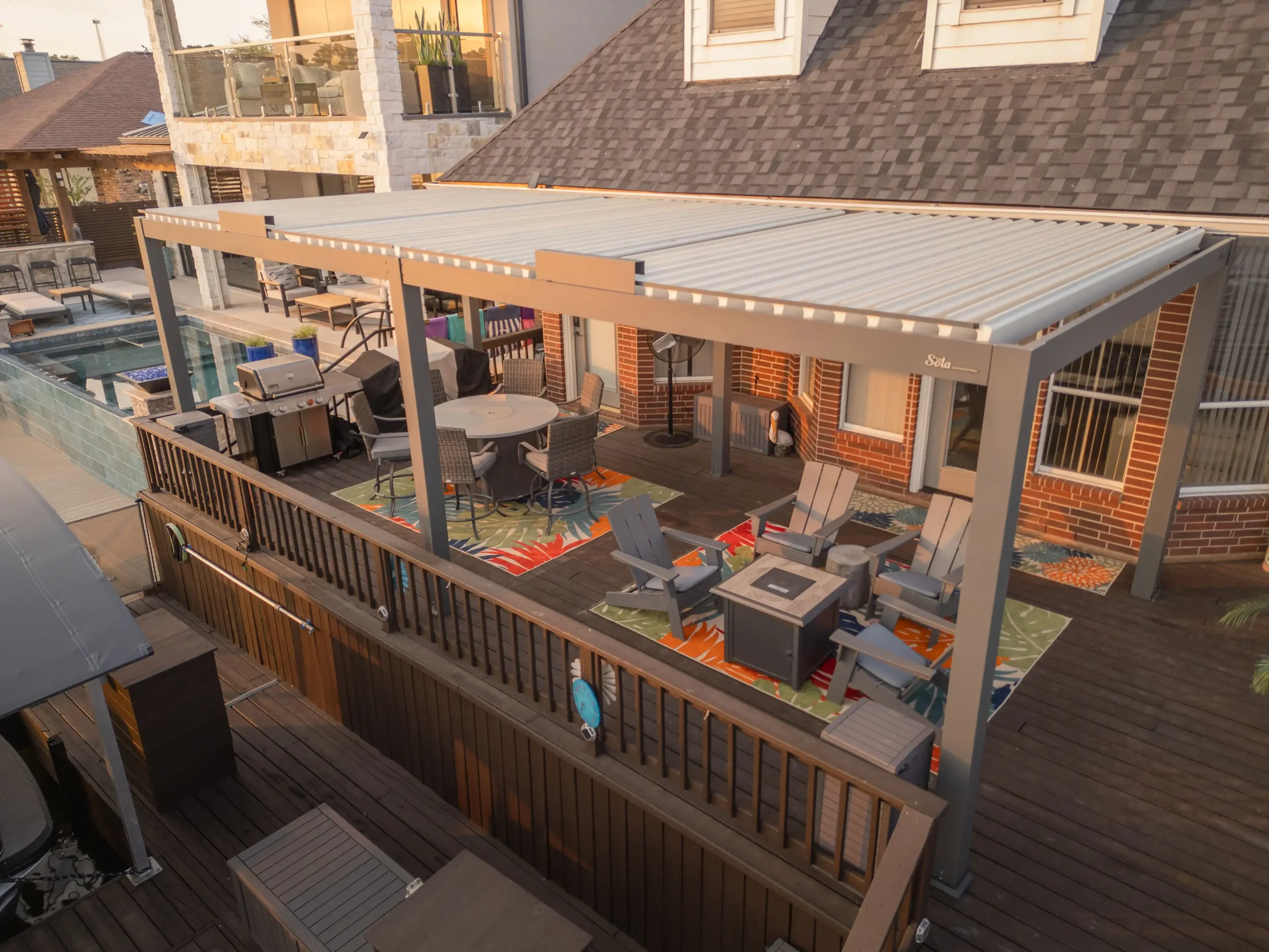 Solar Pergola Blocks Heat, Powers Relief