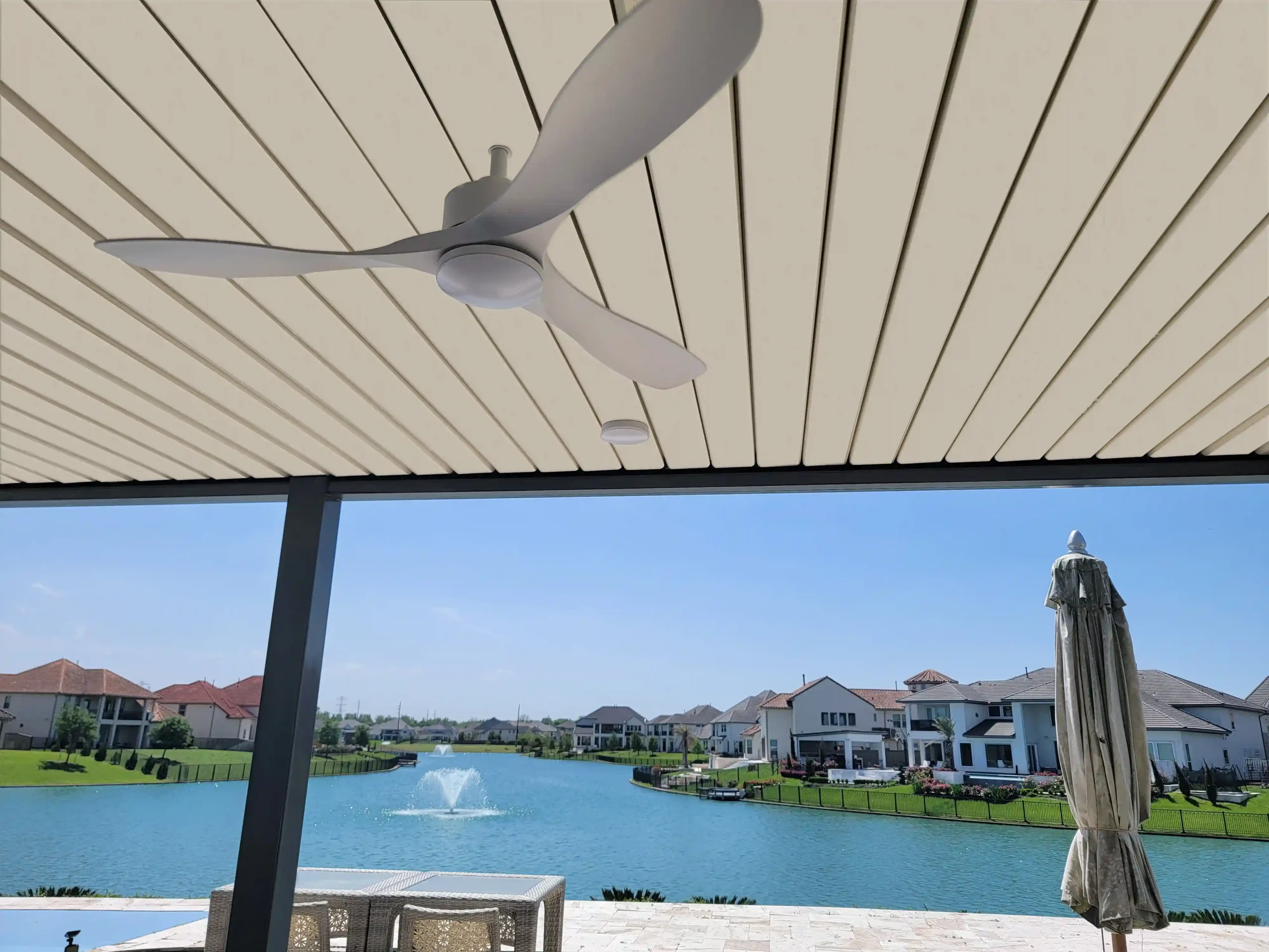 Danny's front patio shade solves pain point 3-Quiet Comfort With Built - In Airflow