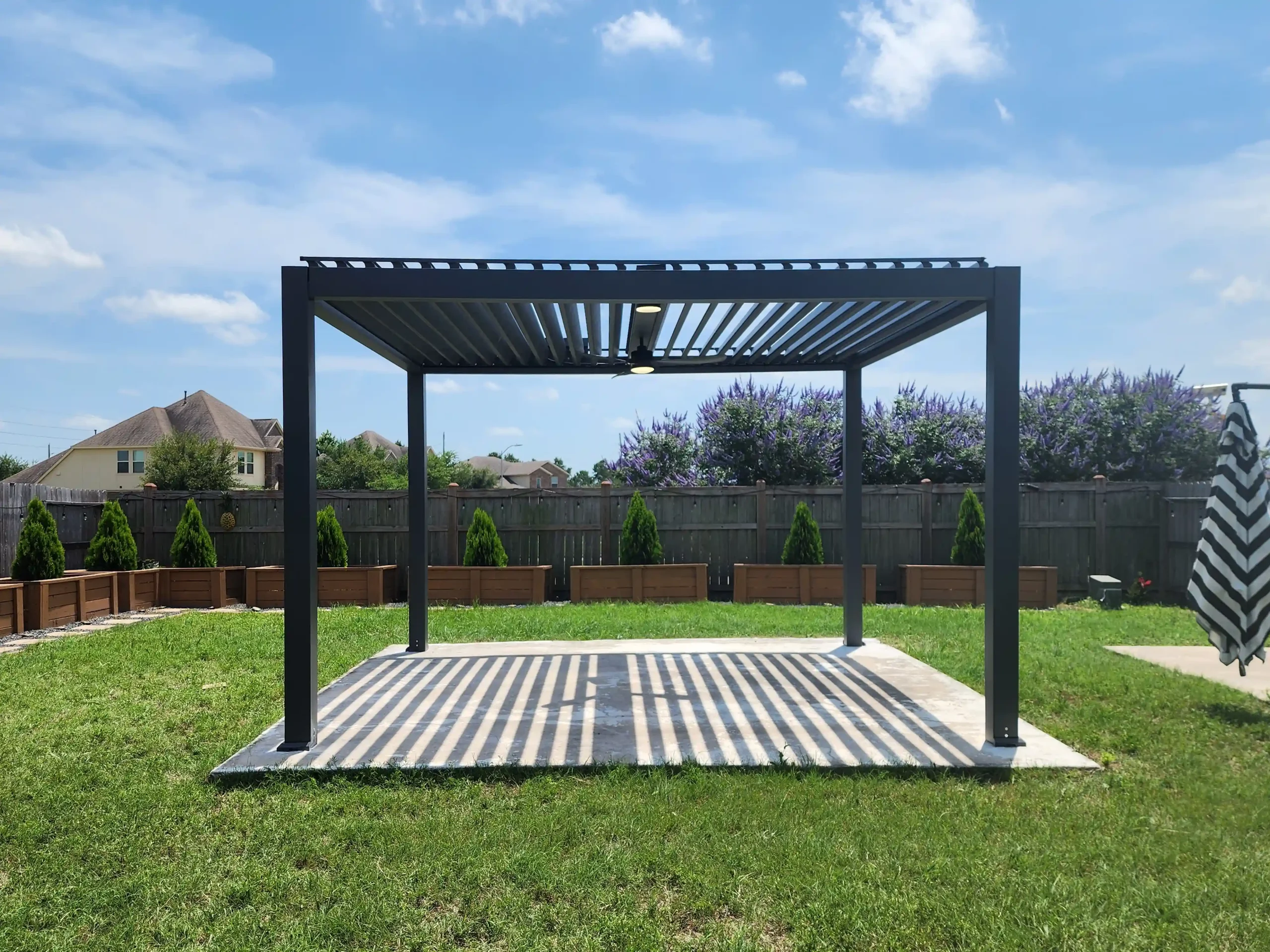 Front View of Outdoor Living Shade Pergola