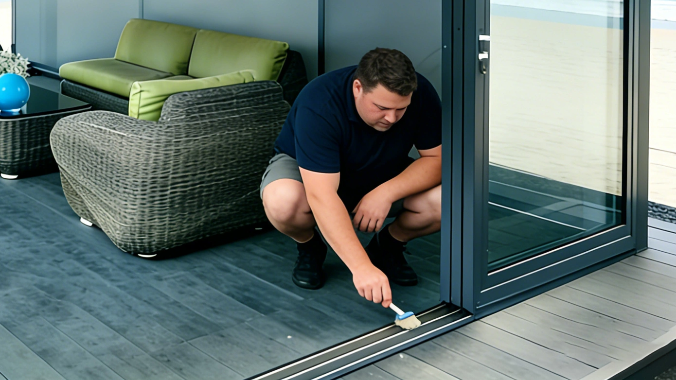 Clean the bottom sliding tracks with a small brush