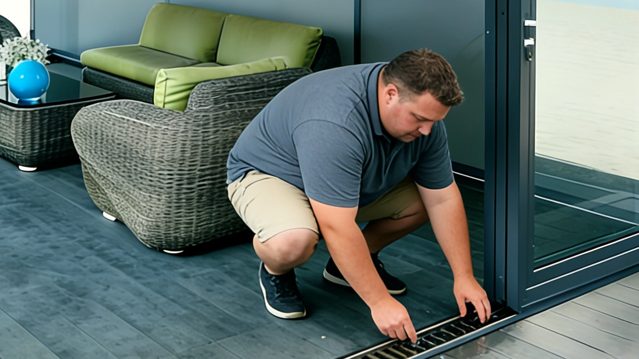 Inspect the bottom track drainage openings for water seepage