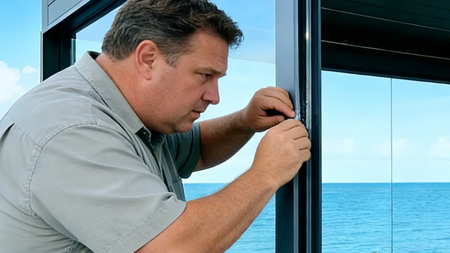 Inspect the integrity of the windproof strips along the glass edges