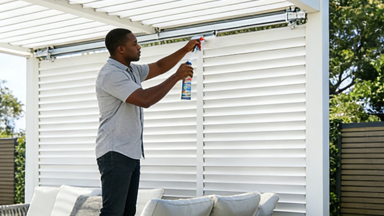 Spray louvers with a silicone-based lubricant.