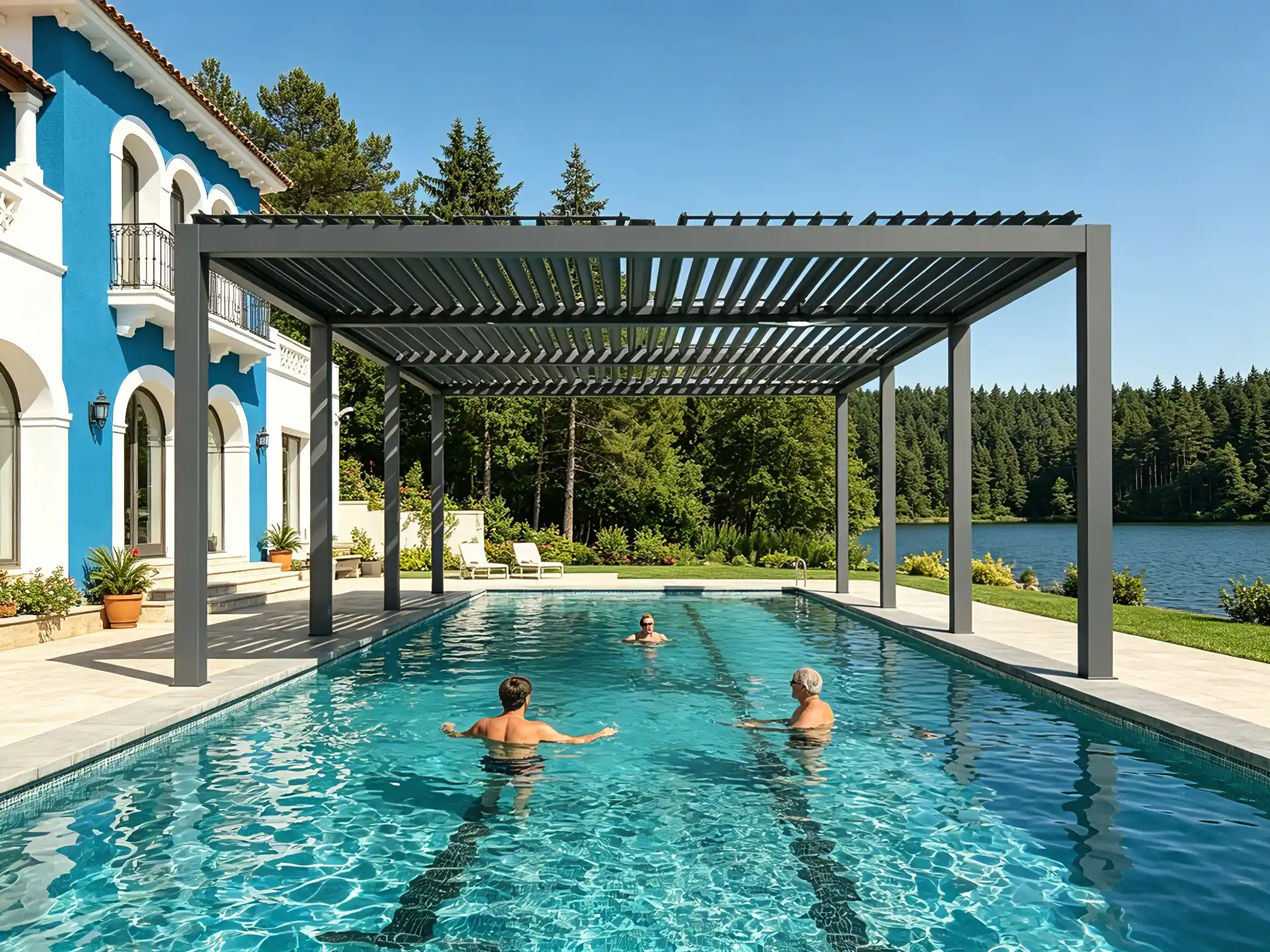 over-pool pergola