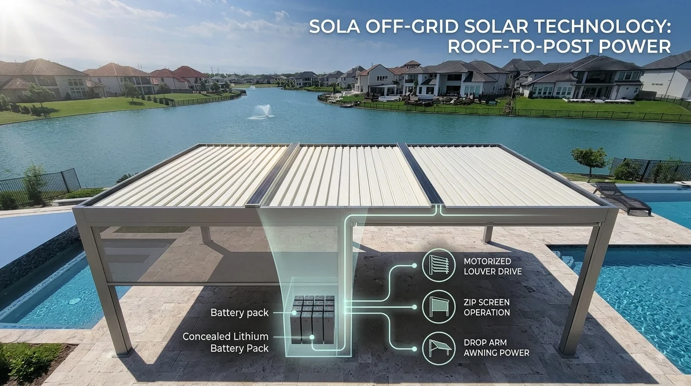 Off‑grid solar powered pergola power system diagram