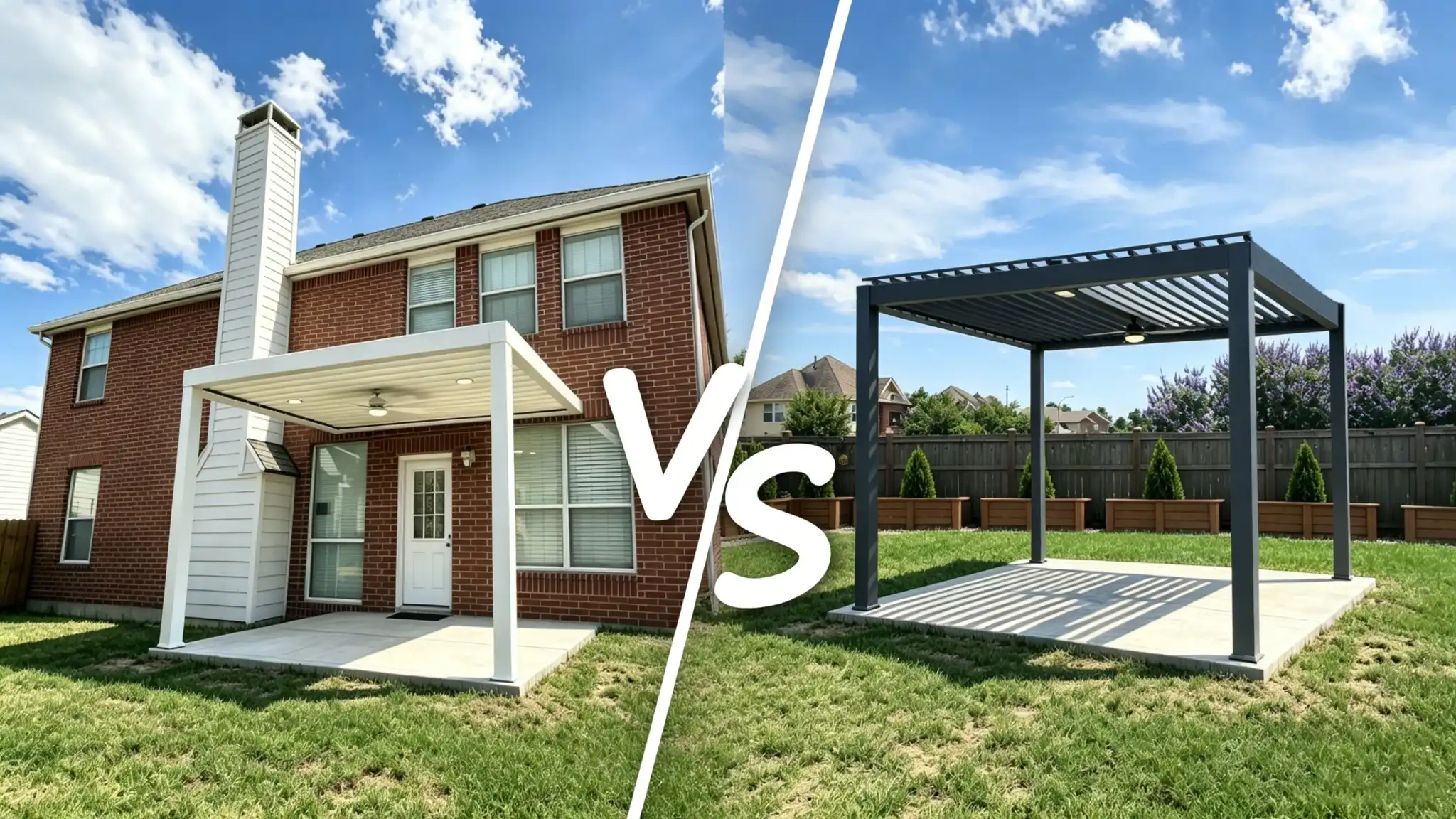 attached pergola vs freestanding pergola backyard comparison